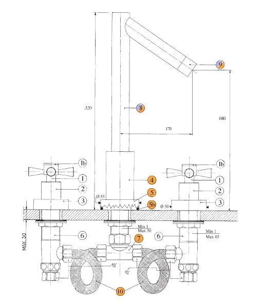 Смеситель для ванны Bandini Giob 2 6067400050 хром