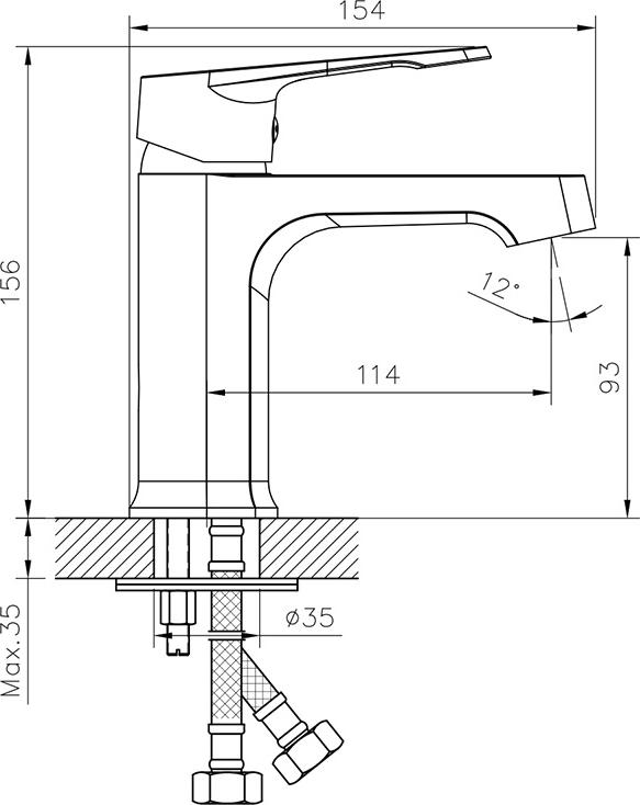 Смеситель для раковины Decoroom DR23011, хром