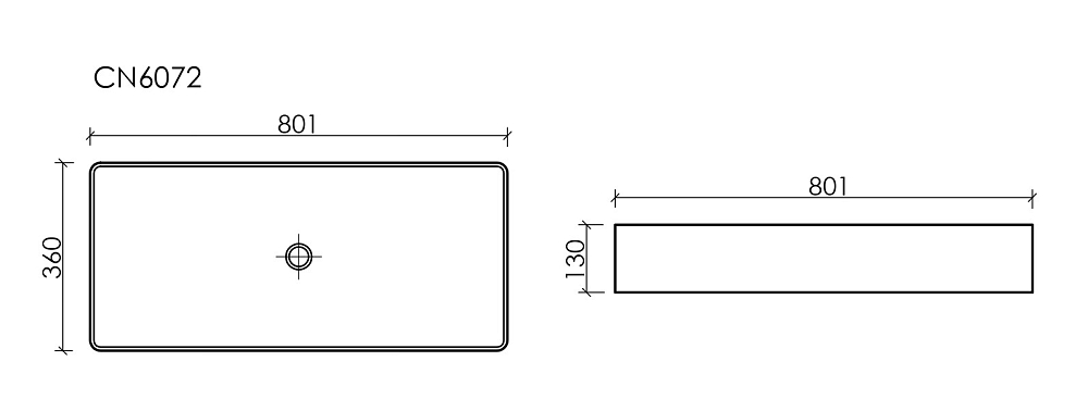 Раковина накладная Ceramica Nova Element CN6072MB белый