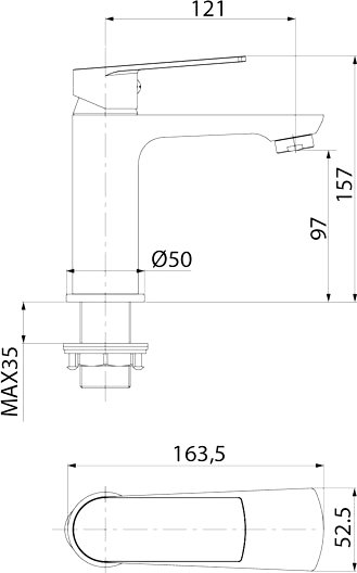 Смеситель для раковины Iddis Plank PLASB00i01, хром