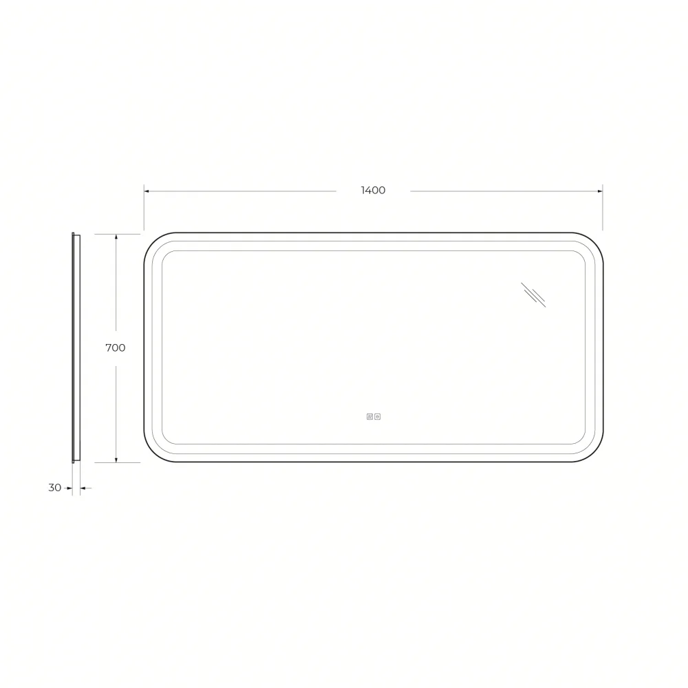 Зеркало Cezares Stylus CZR-SPC-STYLUS-1400-700-TCH-WARM белый