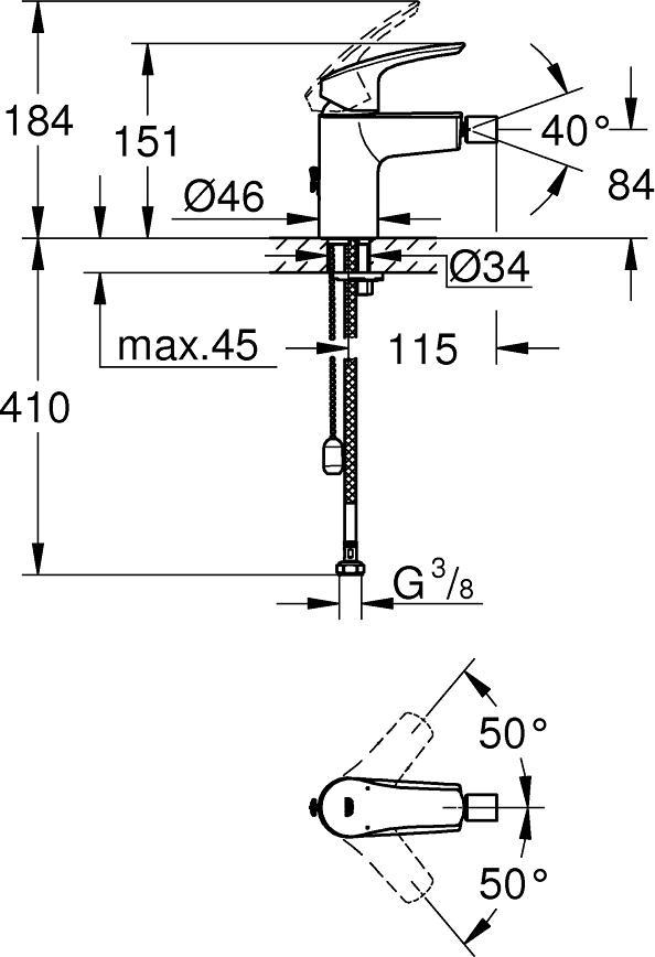 Смеситель для биде Grohe Eurosmart 32927003, хром