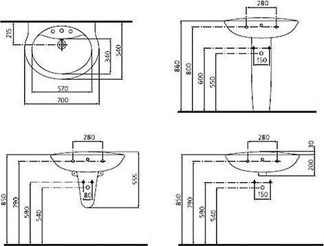 Раковина 70 см Ideal Standard San Remo W428001