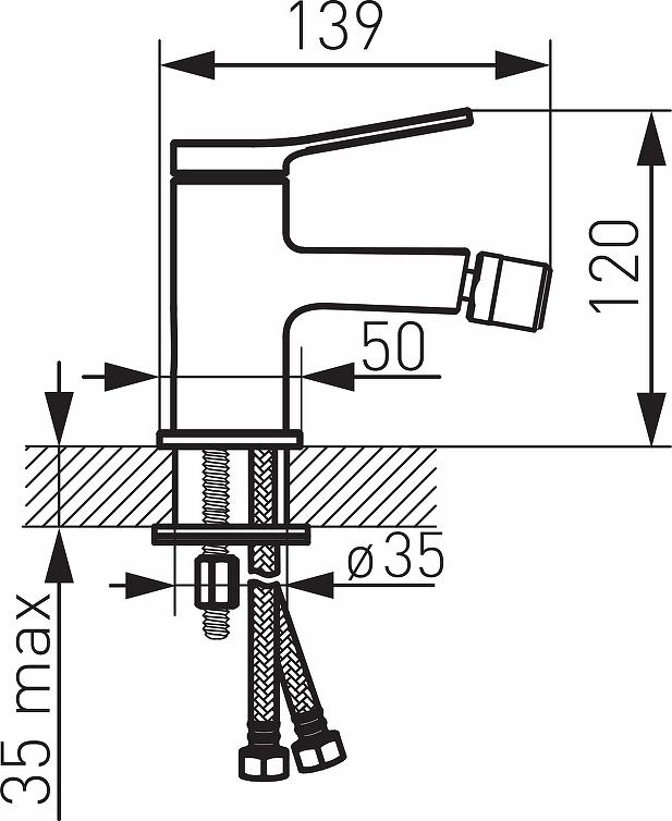 Смеситель для биде Ferro Stratos BSC6BL, черный матовый