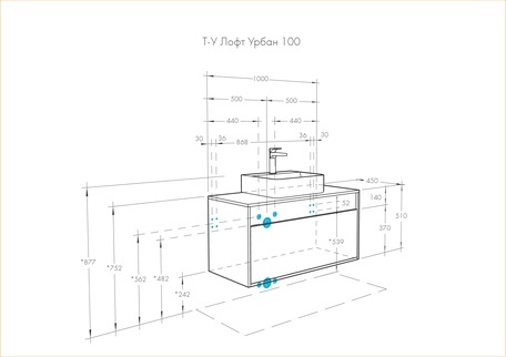 Тумба под раковину Aquaton Лофт Урбан 100 1A247701LQX60, дуб орегон/серый графит