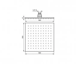 Душ верхний Emmevi C06658mm300NS хром