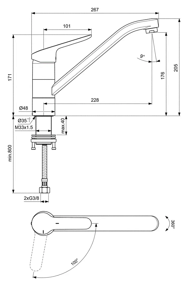 Смеситель для кухни Ideal Standard Ceraflex BC132AA хром