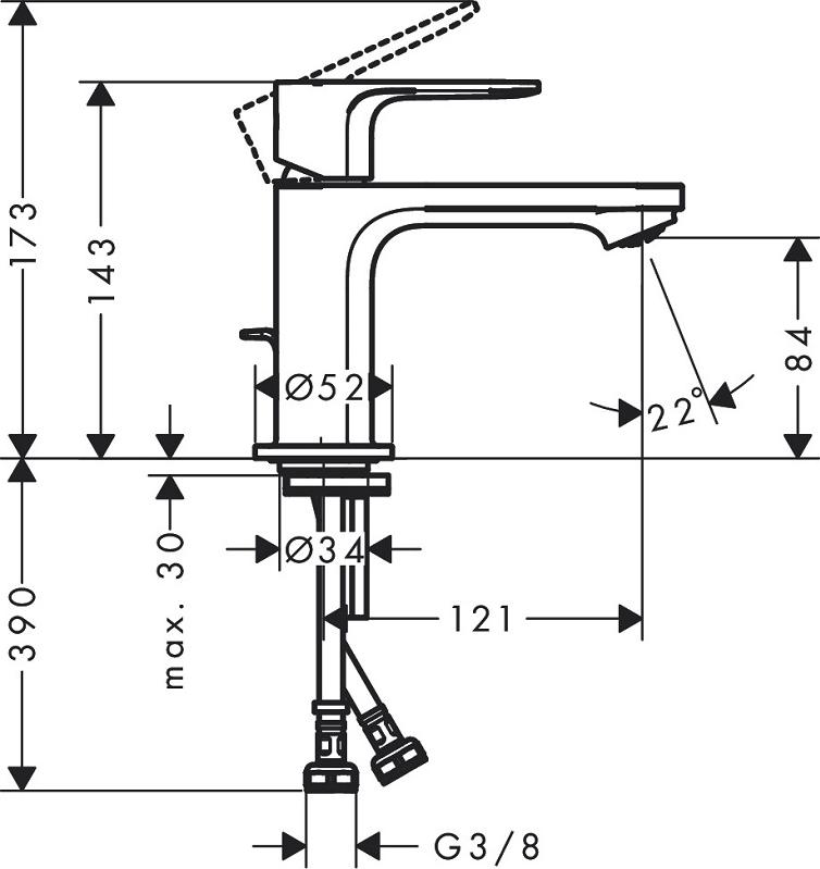 Смеситель для раковины Hansgrohe Rebris S 72510000, хром