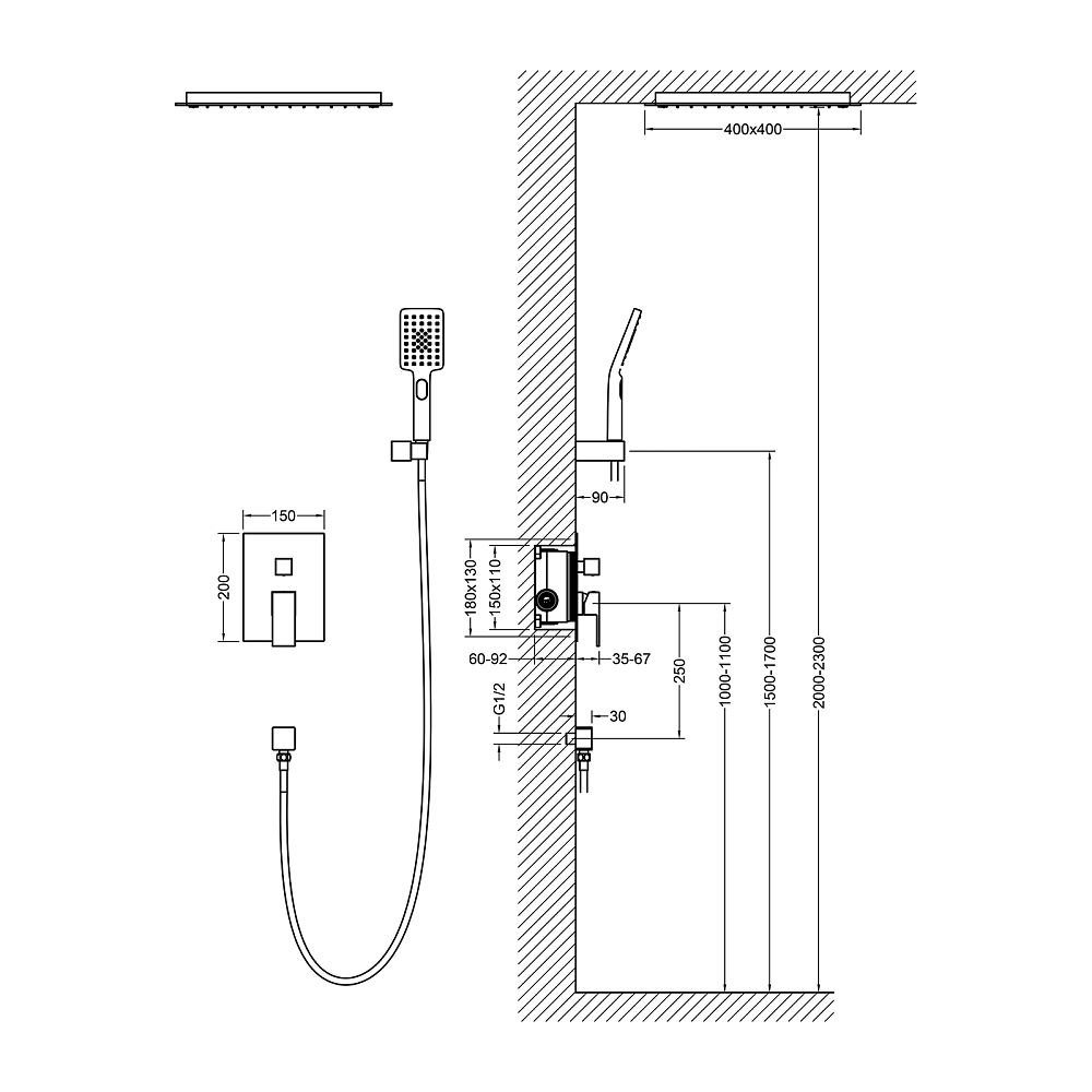 Душевая система Timo Selene SX-2029/03SM черный