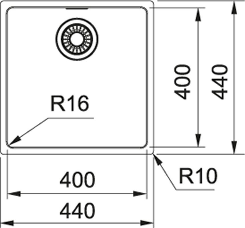 Кухонная мойка 44 см Franke Maris MRX 210-40 127.0543.997, нержавеющая сталь