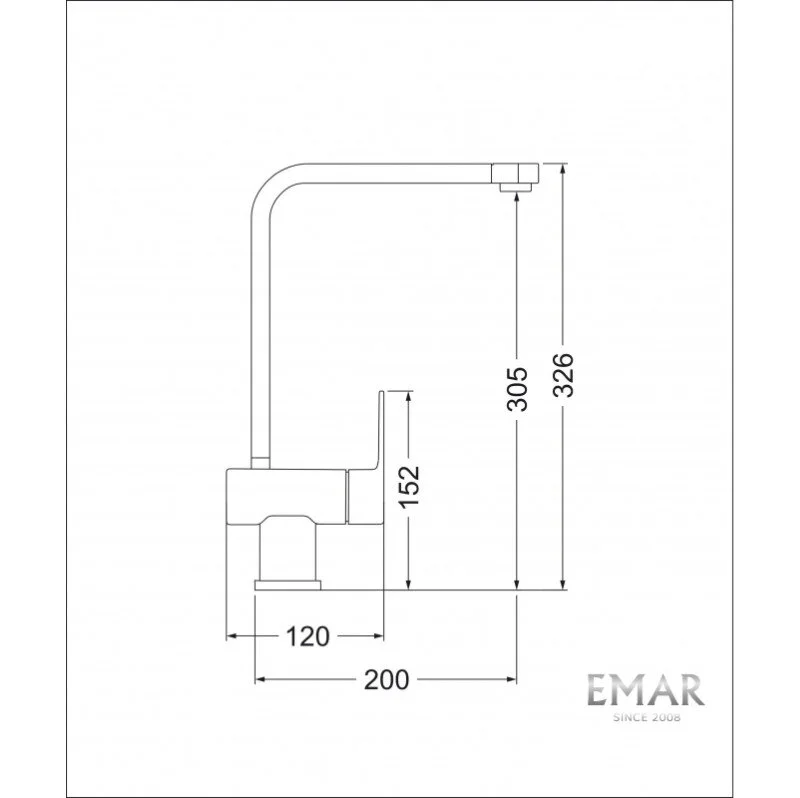 Смеситель для кухни Emar Quartz 3014.7 Антрацит черный