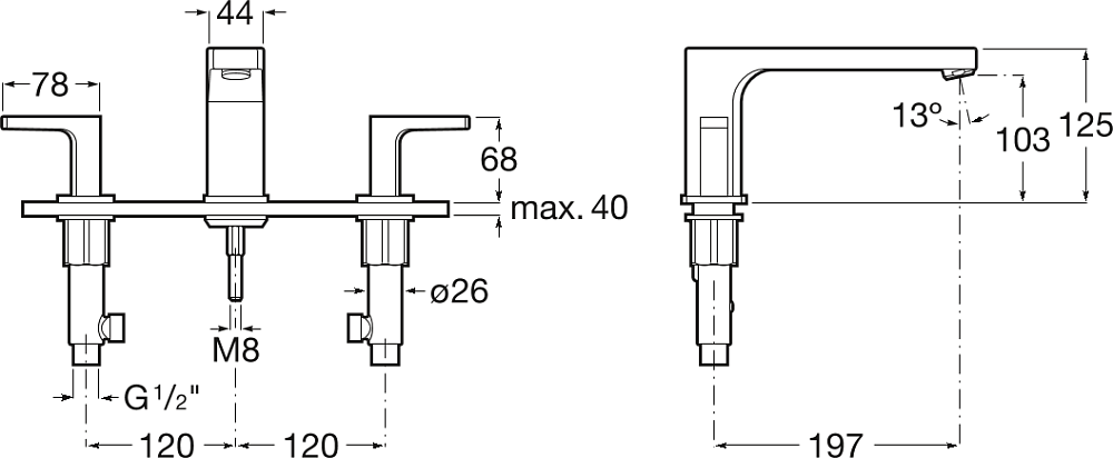 Смеситель для ванны Roca L90 5A1001C00