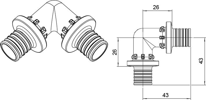 Угольник Rehau Rautitan PX 90° 20 мм