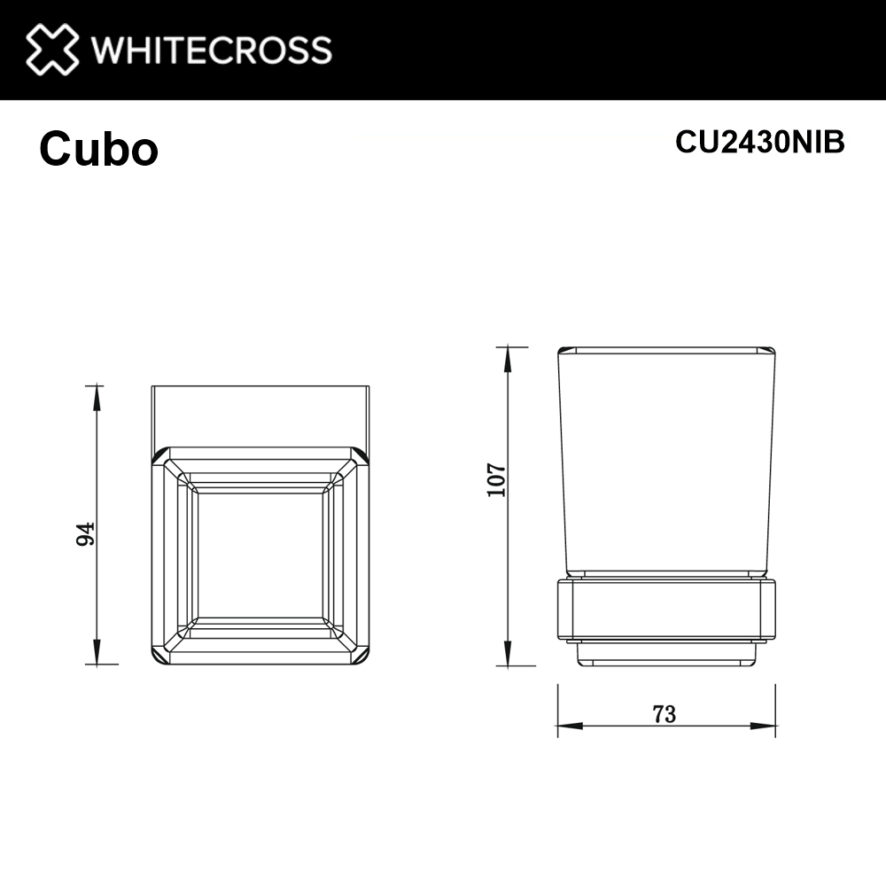 Стакан подвесной Whitecross Cubo CU2430NIB никель брашированный