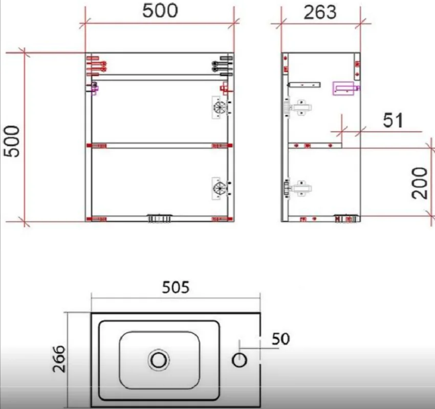 Тумба под раковину Art&Max Family Family-500-1D-SO-CV серый