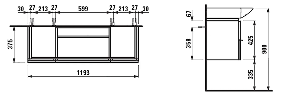 Тумба под раковину Laufen Case 4.0130.2.075.519.1 бежевый