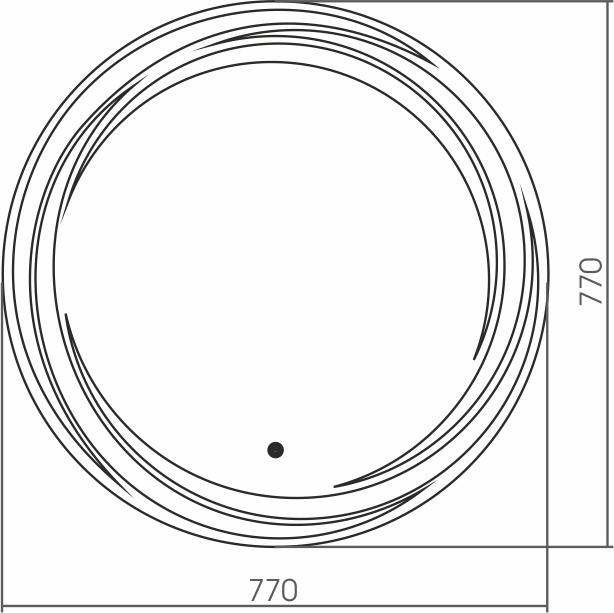 Зеркало 77 см Aquanika Round AQR7777RU34, белый