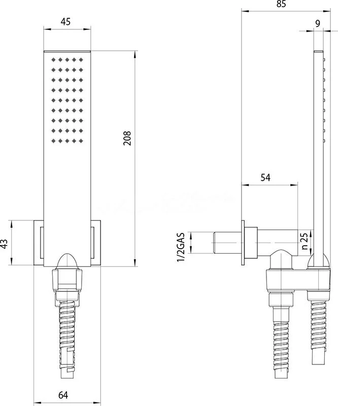 Душевая лейка Bossini Flat One C13001C.030 хром