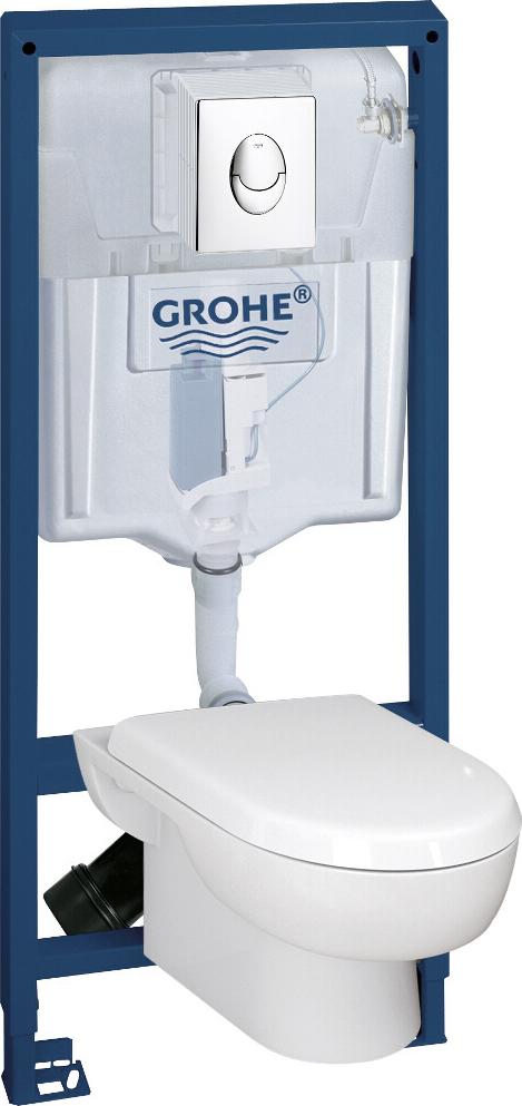 Комплект Grohe Solido 39191000 подвесной унитаз + инсталляция + кнопка