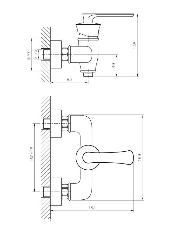 Смеситель для душа Haiba HB181-7 HB20181-7 черный