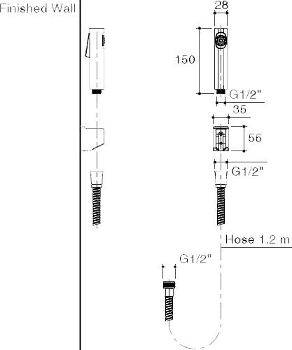 Гигиенический душ Jacob Delafon Cuff E98100-CP