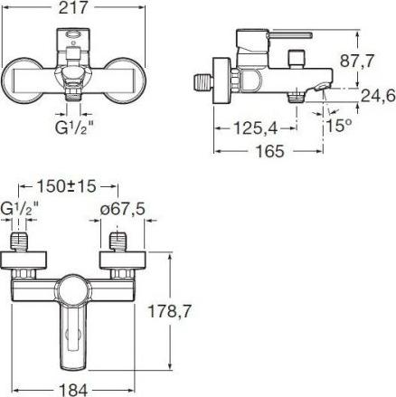 Смеситель Roca Targa 5A0260C00 для ванны с душем