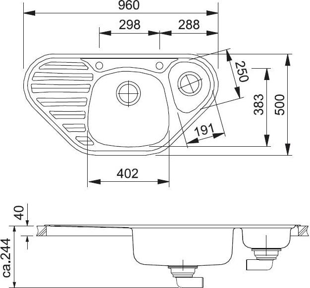 Кухонная мойка 96 см Franke Calypso COG 651E 3,5" 114.0184.970, белый