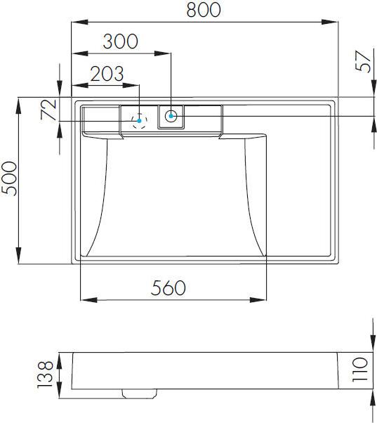 Раковина Aquaton Рейн 80 1A72113KRW010