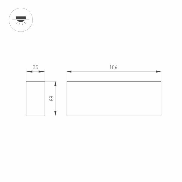 Потолочный светодиодный светильник Arlight SP-Orient-Surface-TC-S186x35-15W Day4000 031860