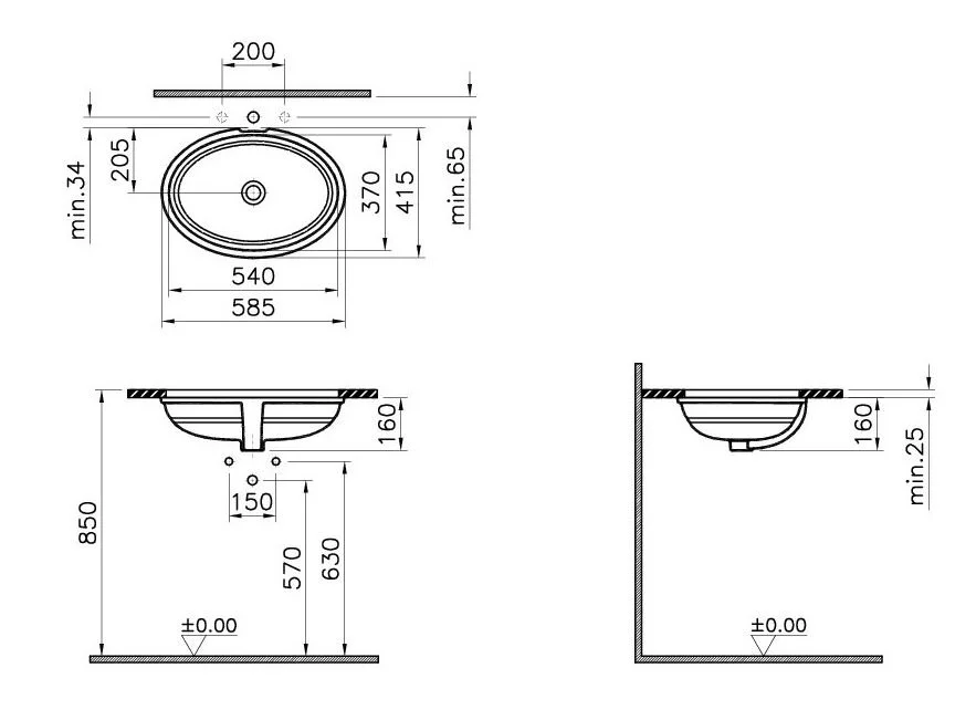 Раковина VitrA 5800B003-0012 белый