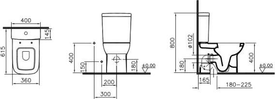 Унитаз-компакт VitrA S20 9800B003-7203 с сиденьем