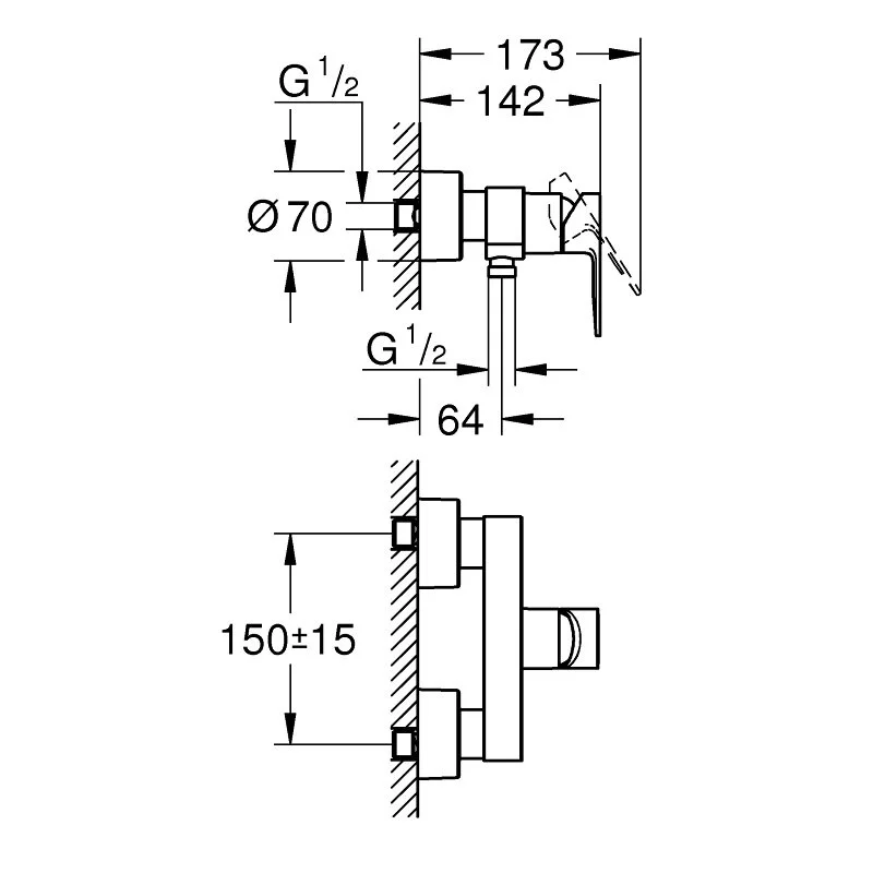 Смеситель для душа Grohe Lineare New 33865AL1 черный