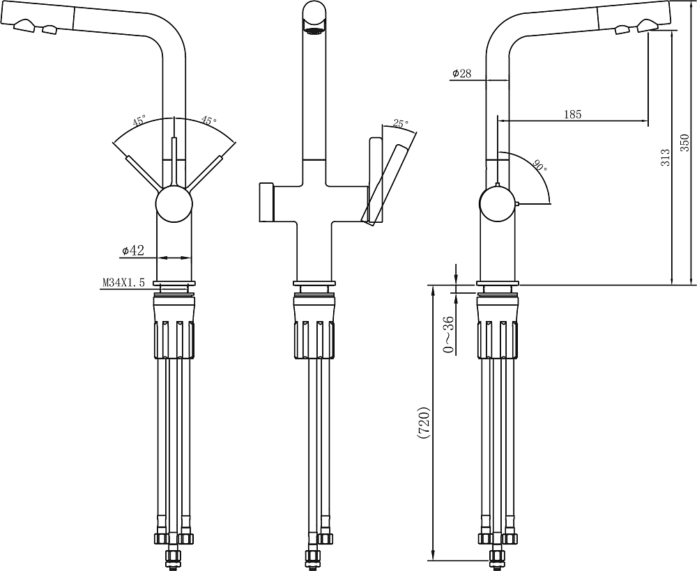 Смеситель для кухни STWORKI 23020-648/1BG-IG11