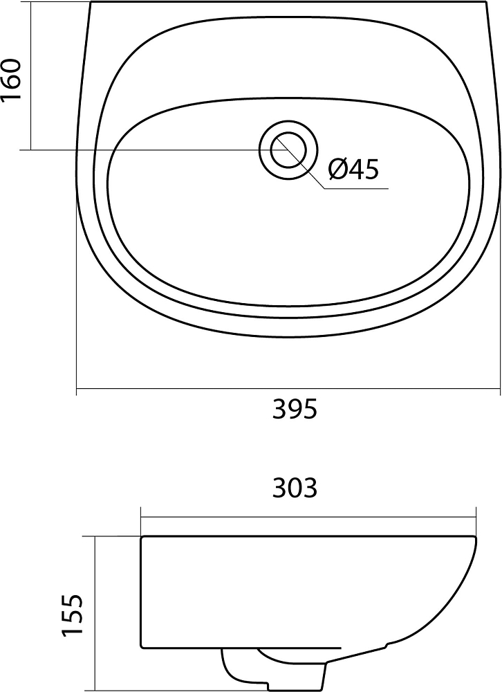 Раковина Santek Анимо 1WH110487 40 см.