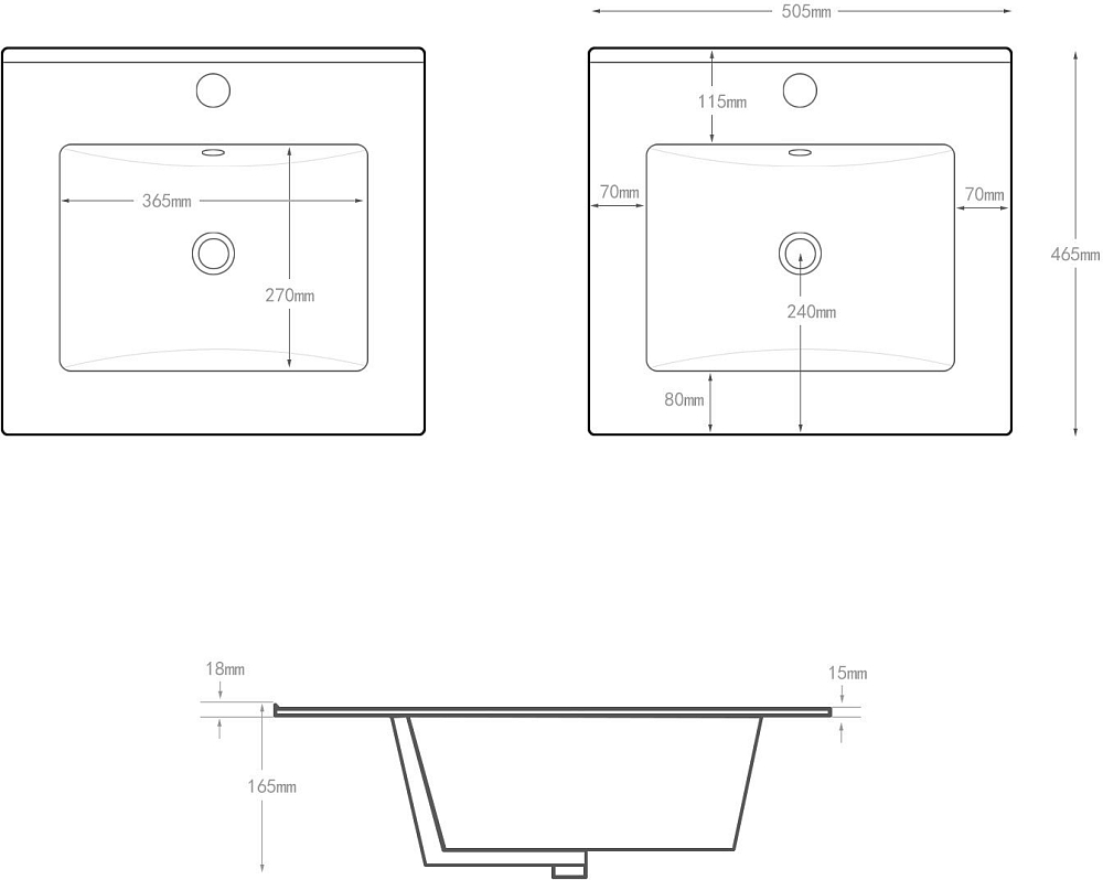 Раковина Aquanet Flat 00303190 белый