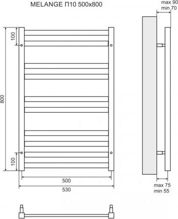 Полотенцесушитель электрический 50x80 см Lemark Melange LM49810EW П10, белый левый/правый