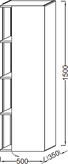 Шкаф-пенал 50 см Jacob Delafon Terrace EB1740D-M85, cине-зелёный матовый