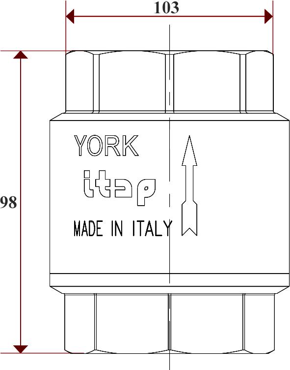 Обратный клапан Itap 103 York 2 1/2" пружинный муфтовый пластиковое седло