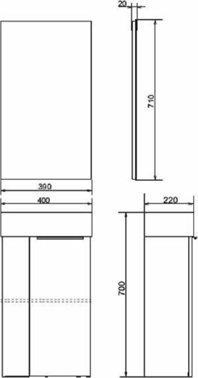 Тумба с раковиной Comforty Асти 40 00-00000834, дуб тёмно-коричневый