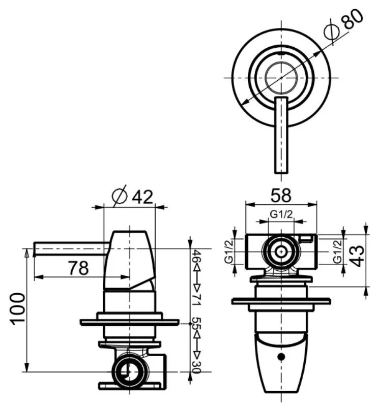 Смеситель для душа Webert Opera Moderna OE880101985 серый