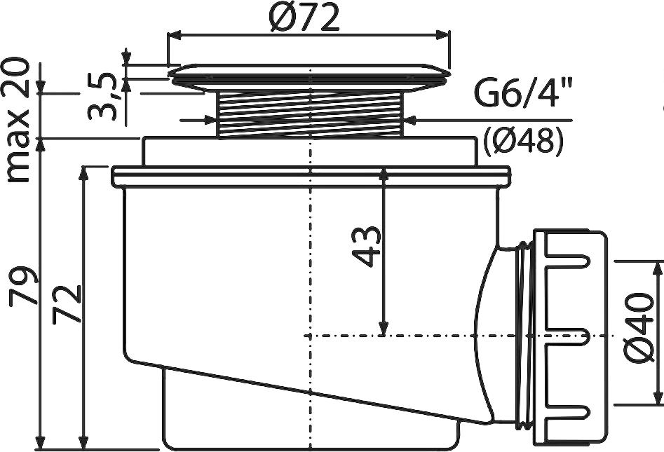 Сифон для поддона AlcaPlast A46