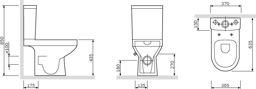 Унитаз-компакт Am.Pm Spirit 2.0 C708607SC с сиденьем микролифт