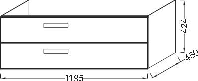 Тумба под раковину 120 см Jacob Delafon Rythmik EB1305-N18 белый