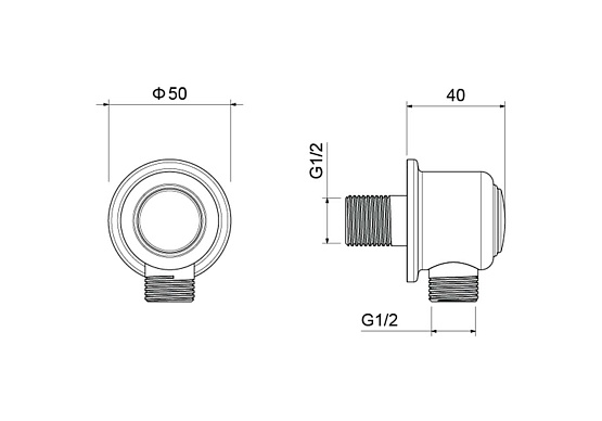 Шланговое подсоединение Aquatek Классик AQ2461CR хром