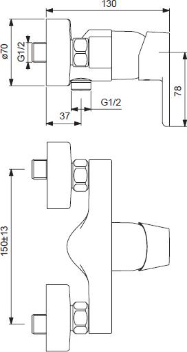 Смеситель Ideal Standard Vito B0411AA для душа