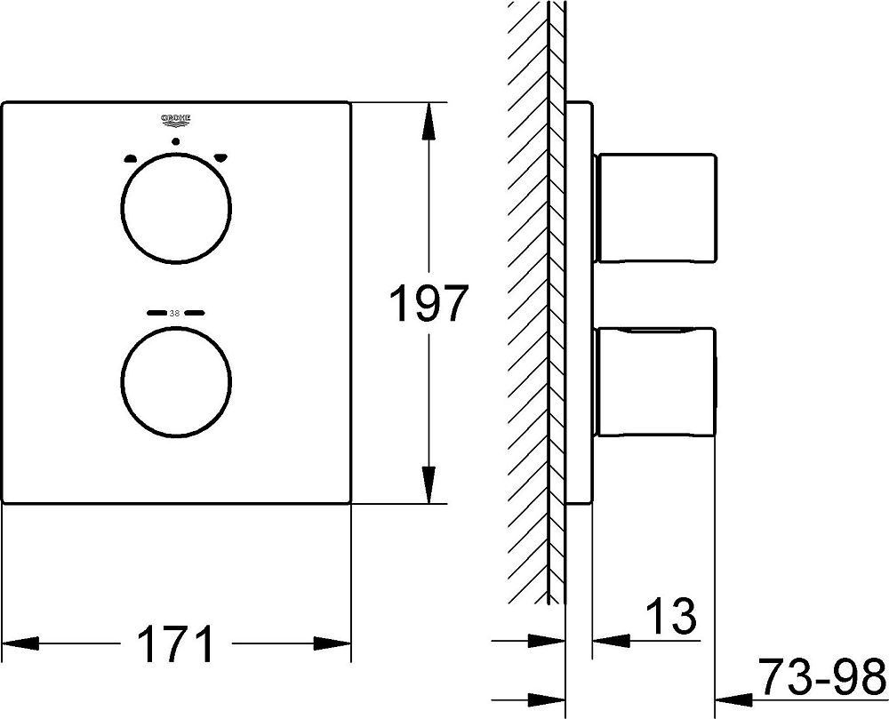 Термостат Grohe Grohtherm 3000 Cosmopolitan 19567000 для ванны с душем