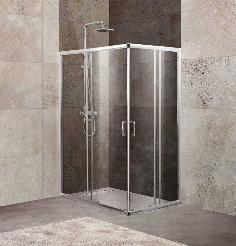 Душевой уголок с раздвижными дверьми 115x190 см BelBagno UNIQUE-AH-2-100/115-75/90-C-Cr