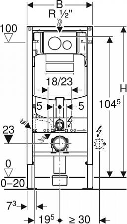 Комплект инсталляция Geberit Sigma с подвесным унитазом Acanto 500.301.KJ.A с сиденьем микролифт и клавишей