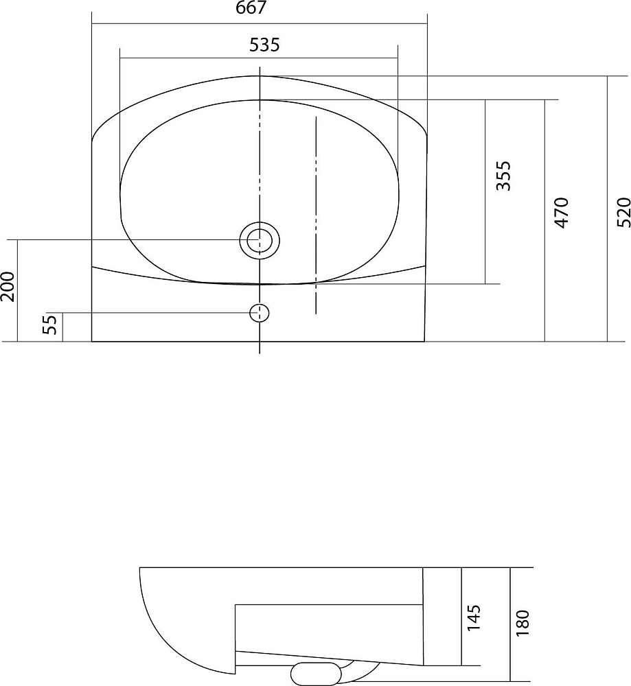 Раковина Aquaton Аквамель 65 1WH110213