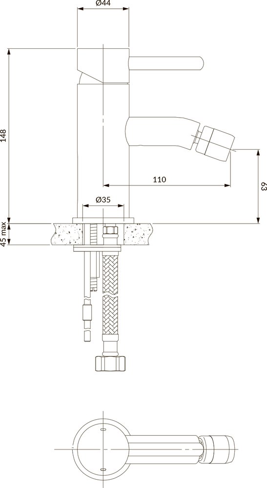 Смеситель для биде Omnires Y Y1220STCR, хром